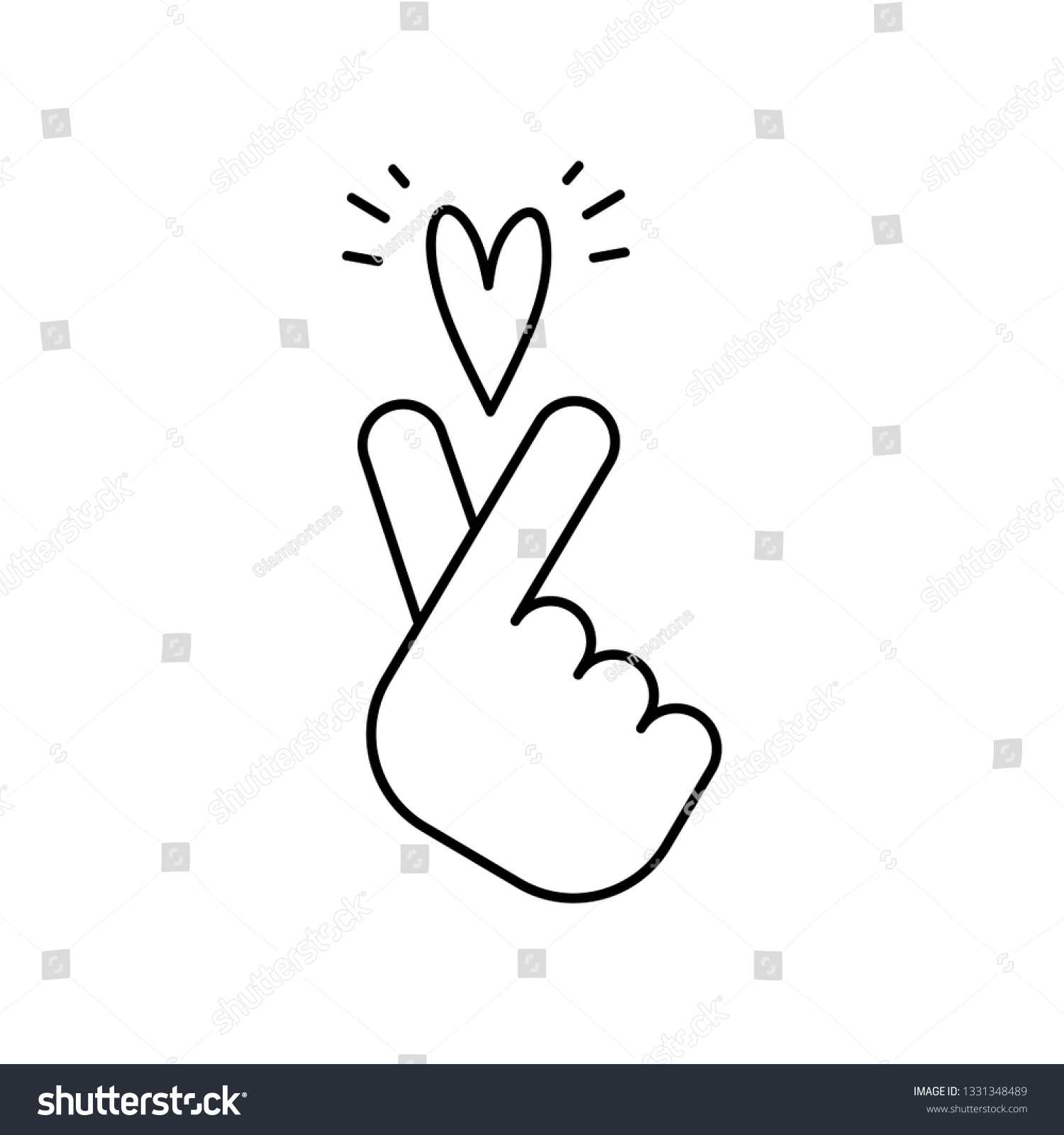 Korean Heart Hand Gesture Symbol Vector Stock Vector Royalty Free