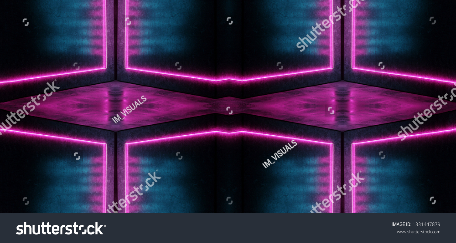 Sci Fi Abstract Neon Glowing Background Stock Illustration