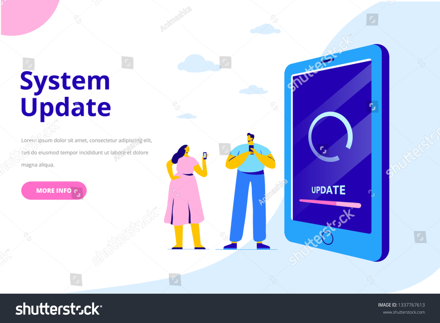 System Update Vector Illustration Concept Smartphone Stock Vector