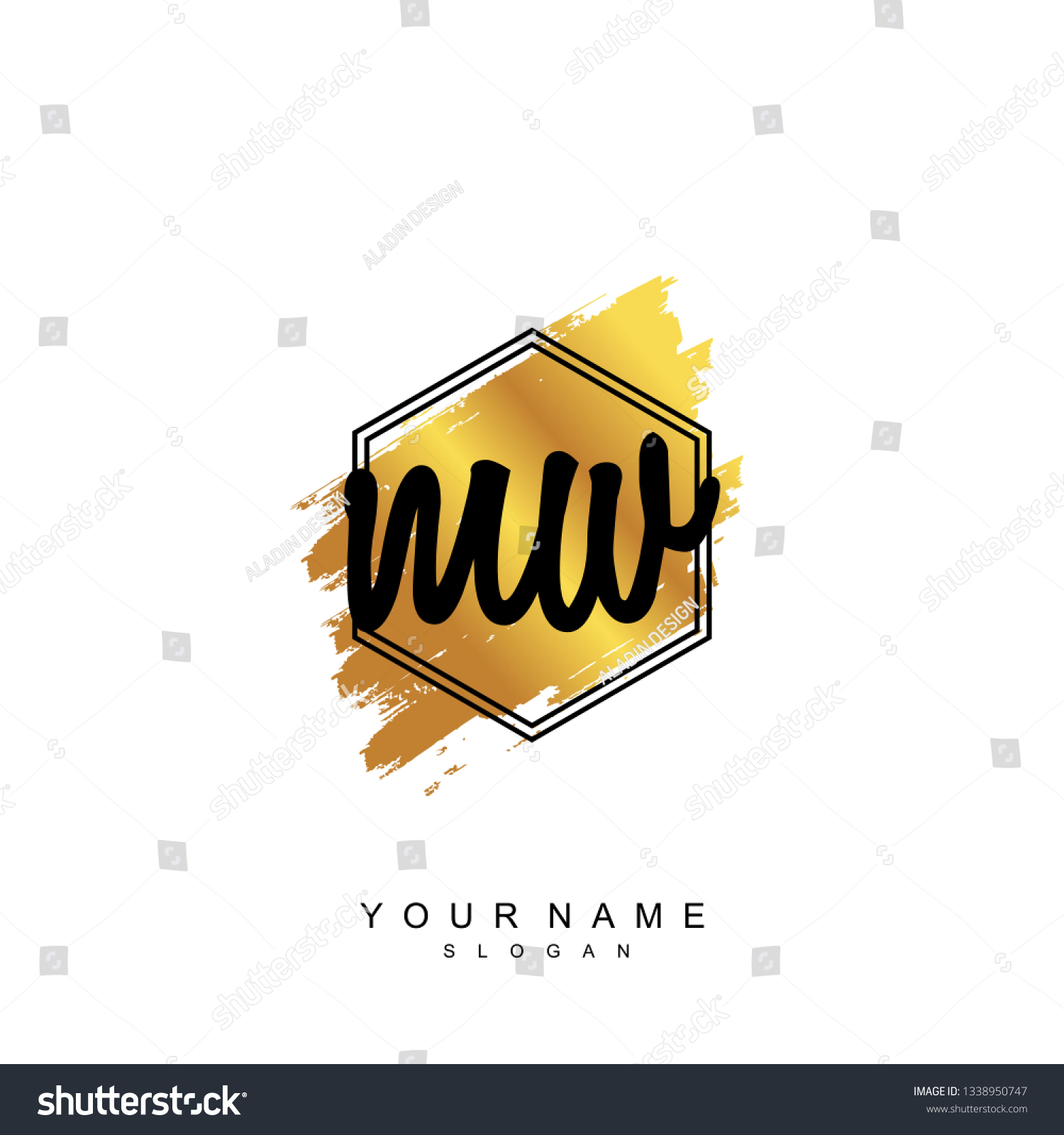 Initial Mw Handwriting Logo Vector Stock Vector Royalty Free