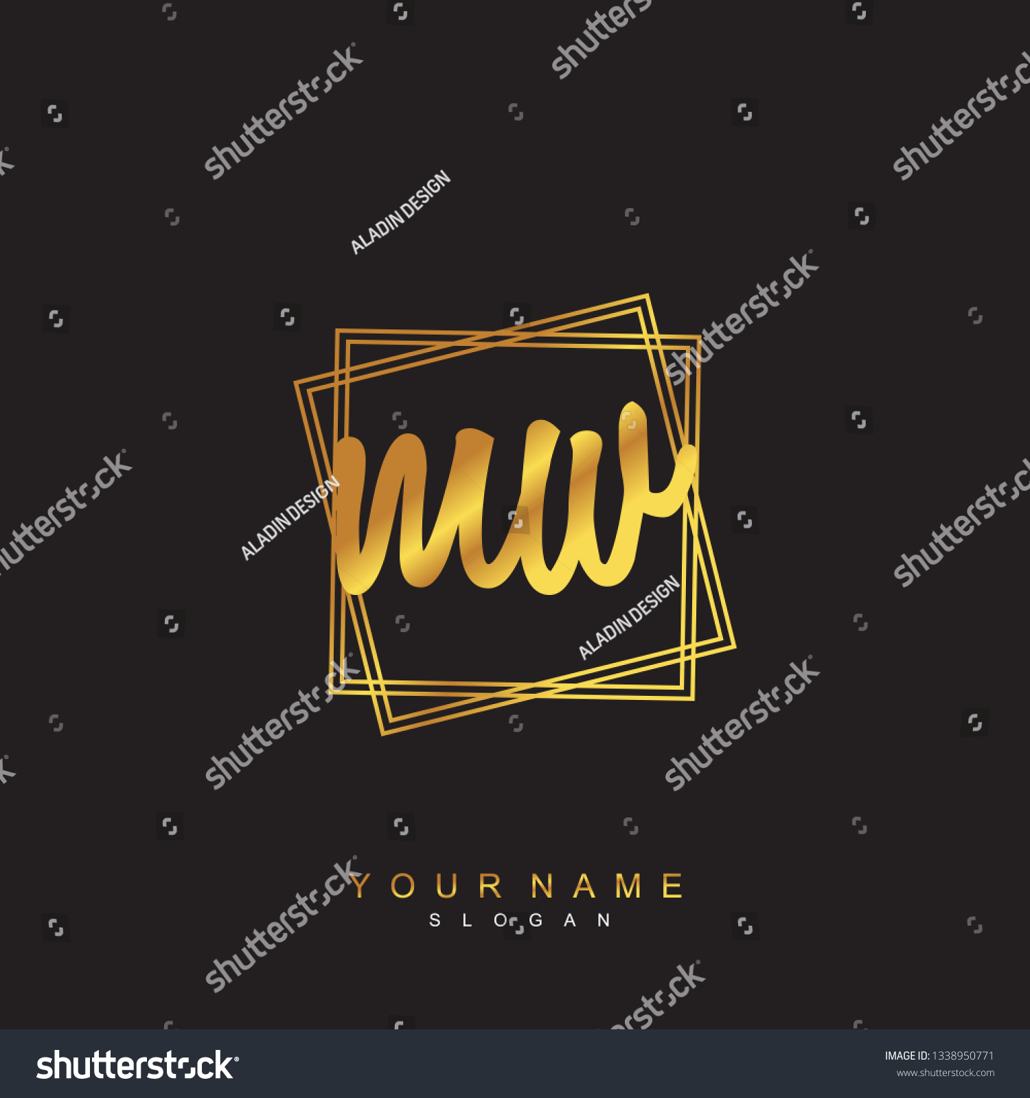 Initial Mw Handwriting Logo Vector Stock Vector Royalty Free