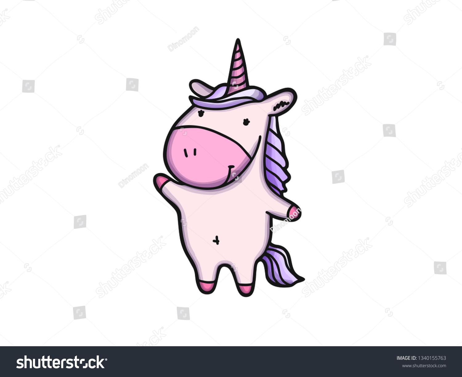 Cute Pink Unicorn Stock Vector Royalty Free Shutterstock