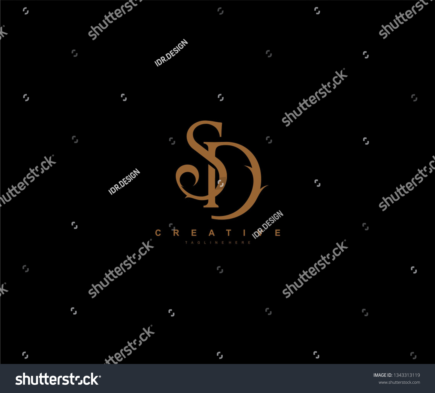 Sd Letter Linked Luxury Premium Monogram Stock Vector Royalty Free