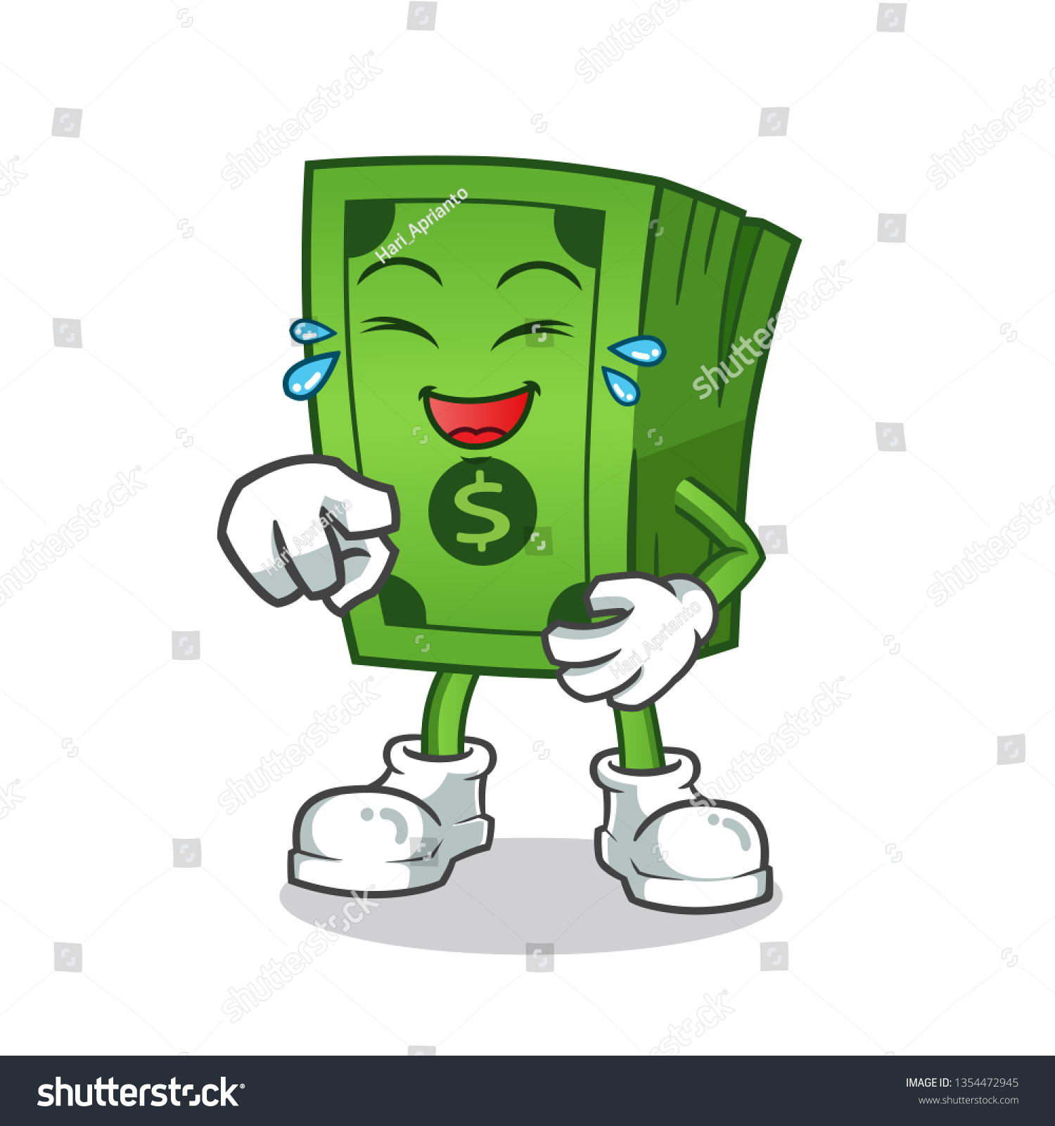 Money Laughing Loudly Mascot Vector Cartoon Stock Vector Royalty Free