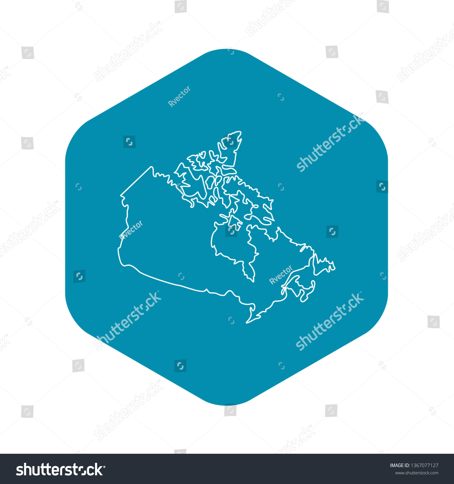 Map Canada Icon Outline Illustration Map Stock Vector Royalty Free