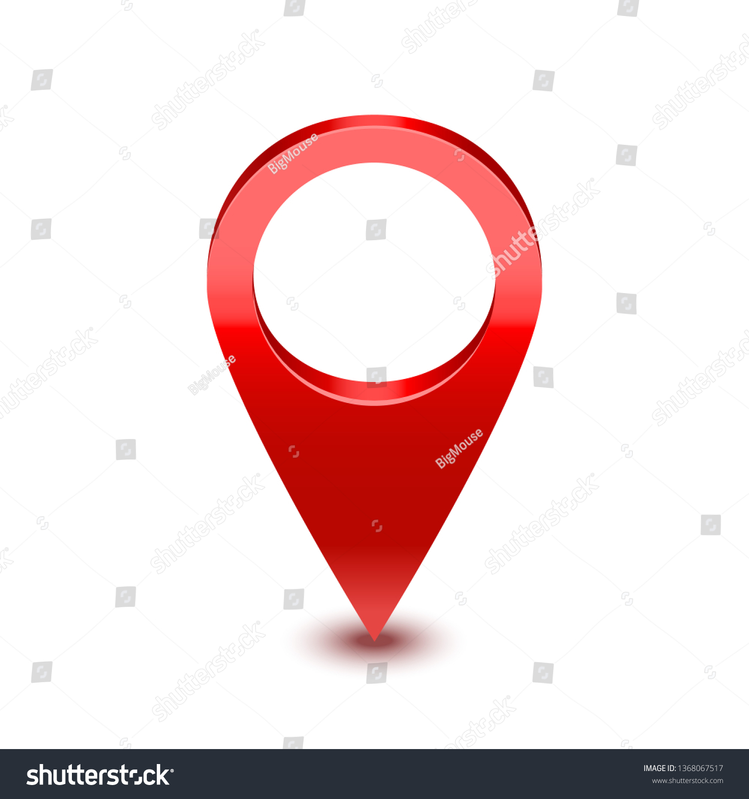 Realistic Detailed 3d Red Map Pointer Stock Vector Royalty Free