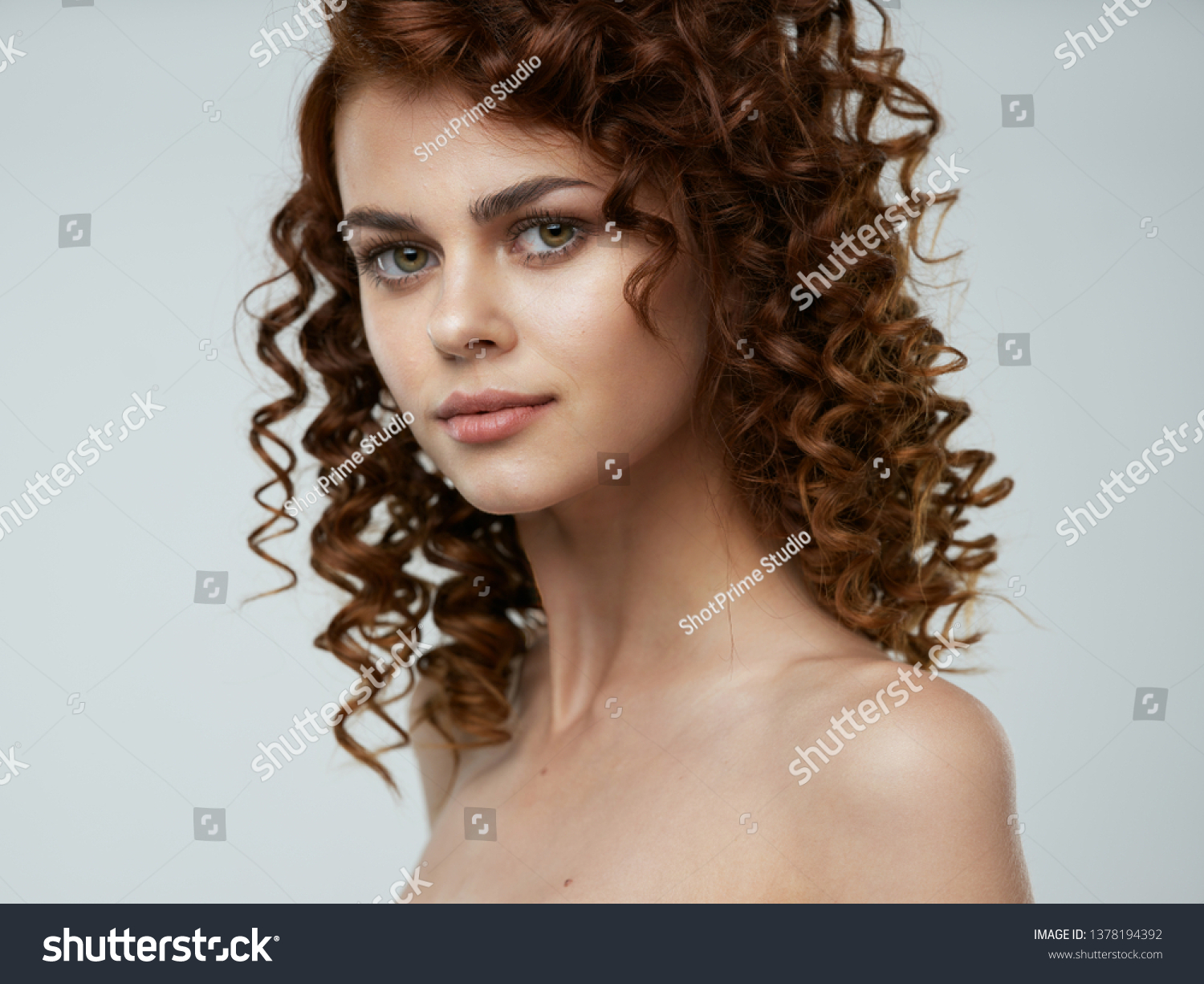 Pretty Woman Naked Shoulders Cosmetology Skin Stock Photo 1378194392