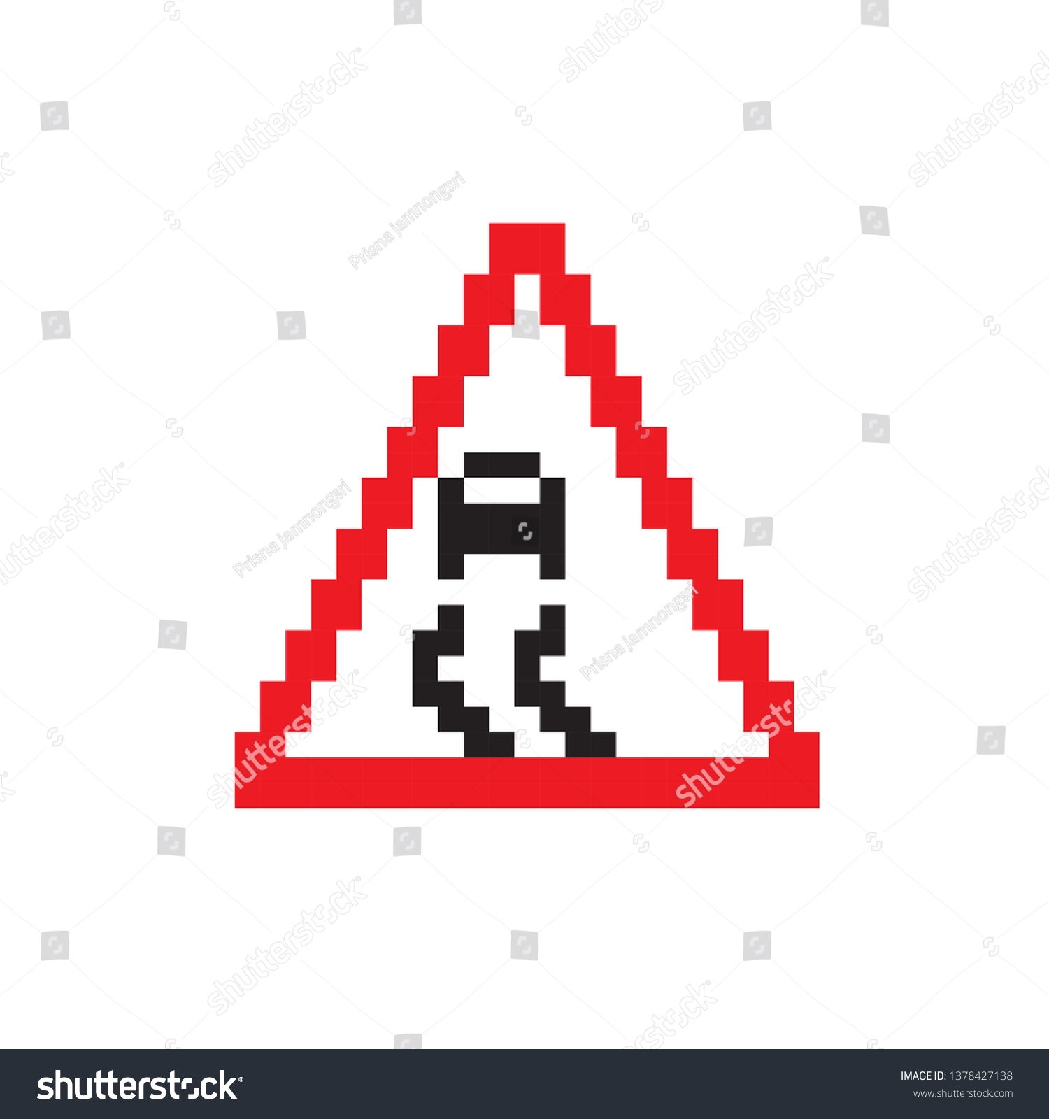 Pixel Art Traffic Signs Stock Vector Royalty Free 1378427138