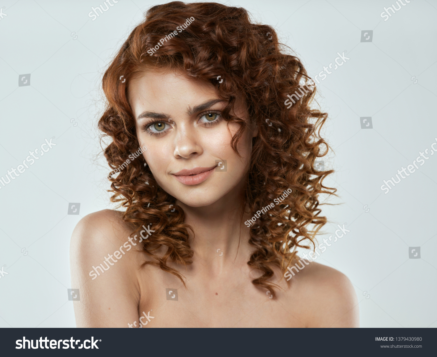 Pretty Woman Naked Shoulders Cosmetology Skin Stock Photo 1379430980