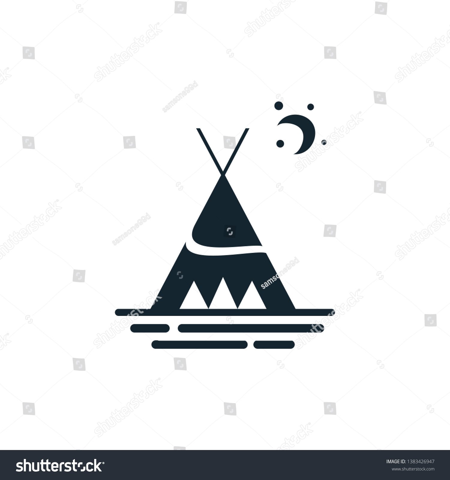 Logo Plains Indians Teepees Tipi Tepee Stock Vector Royalty Free