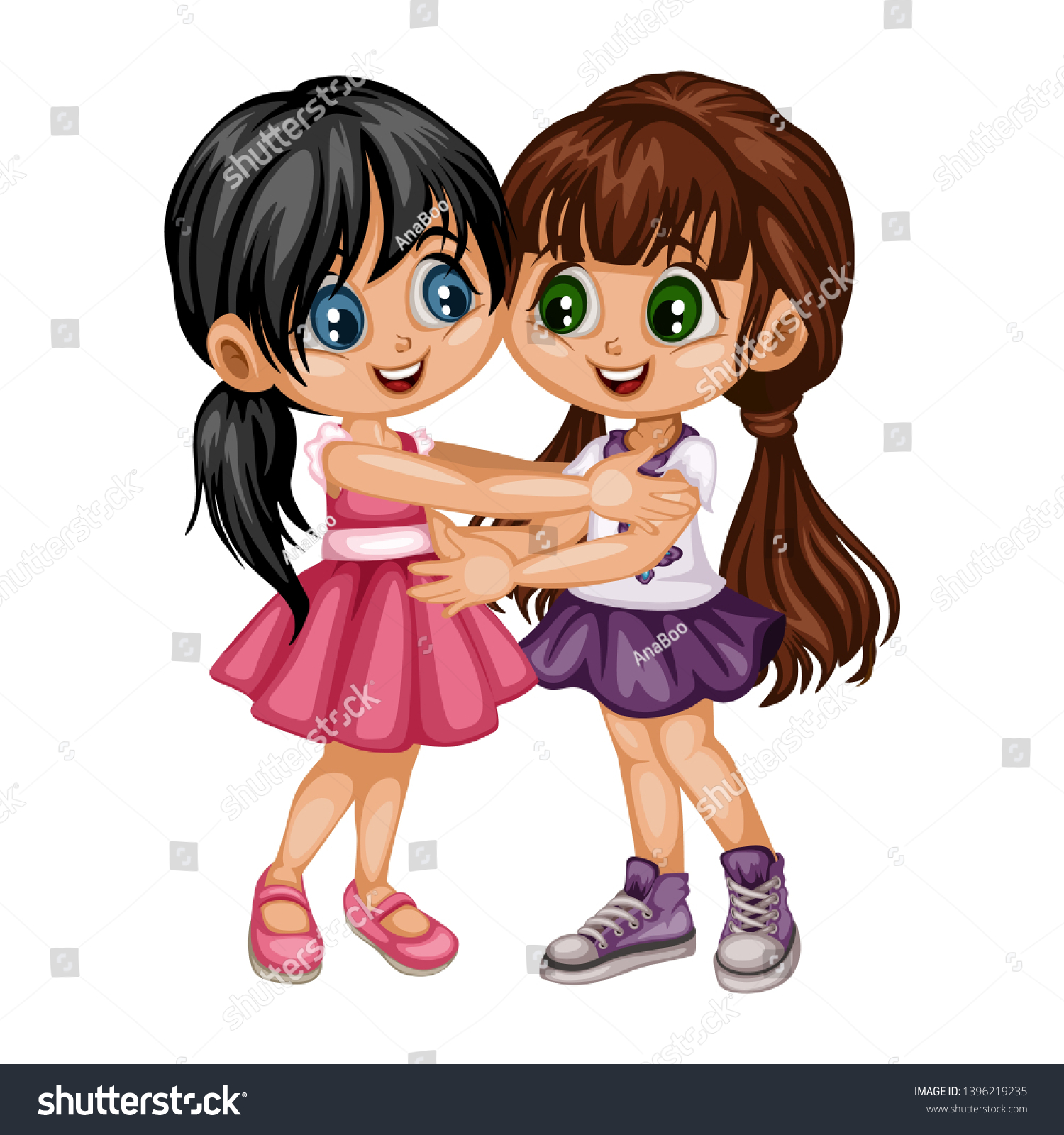 Cartoon two girls