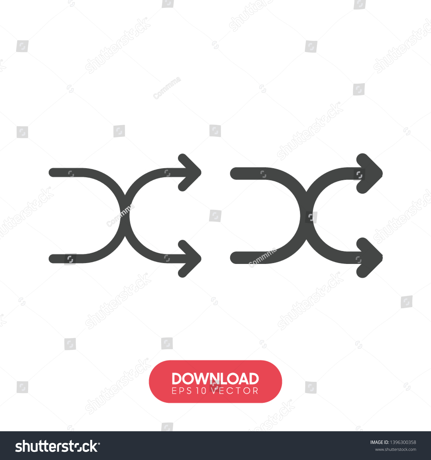 Two Way Direction Arrows Vector Icon Stock Vector Royalty Free