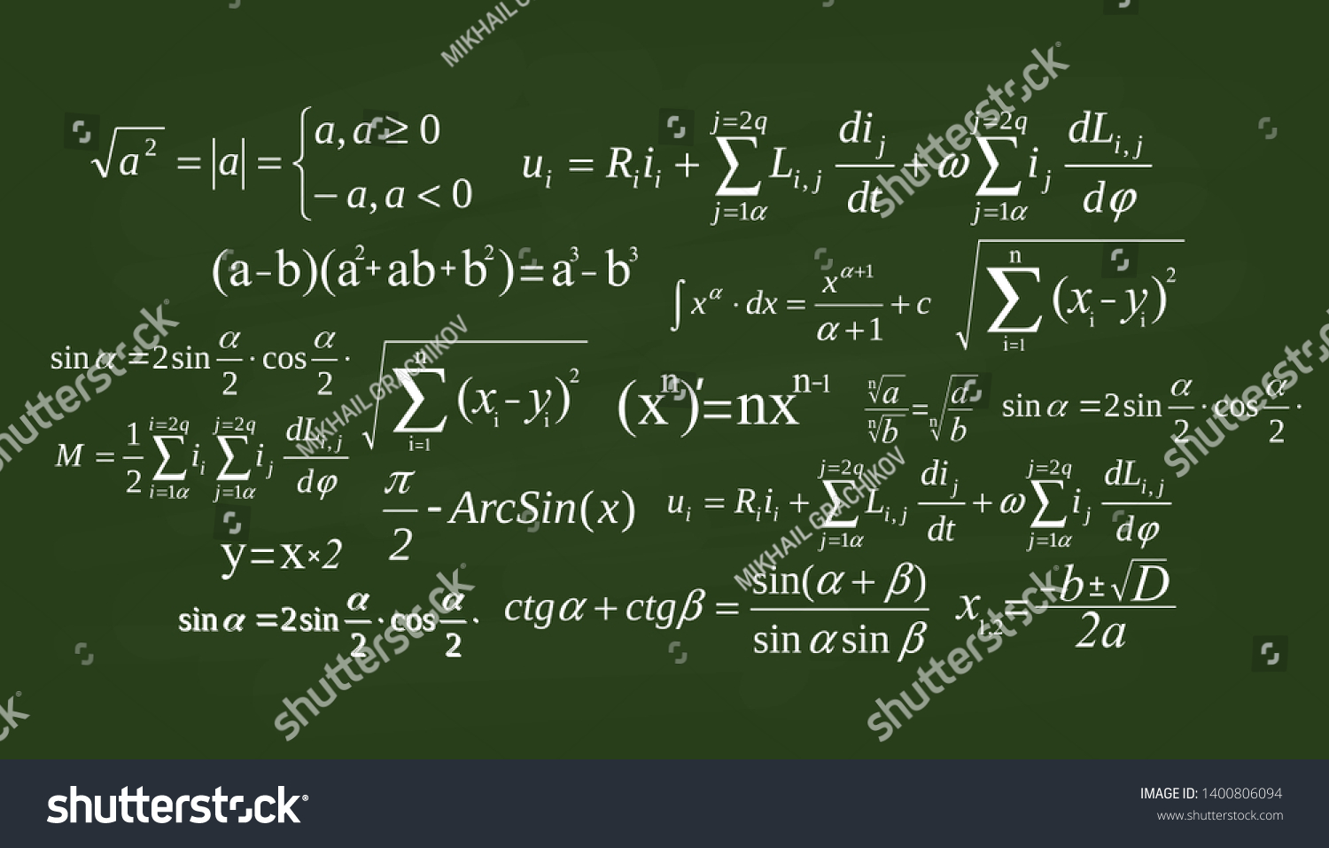 Creative Illustration Math Equation Mathematical Arithmetic Stock