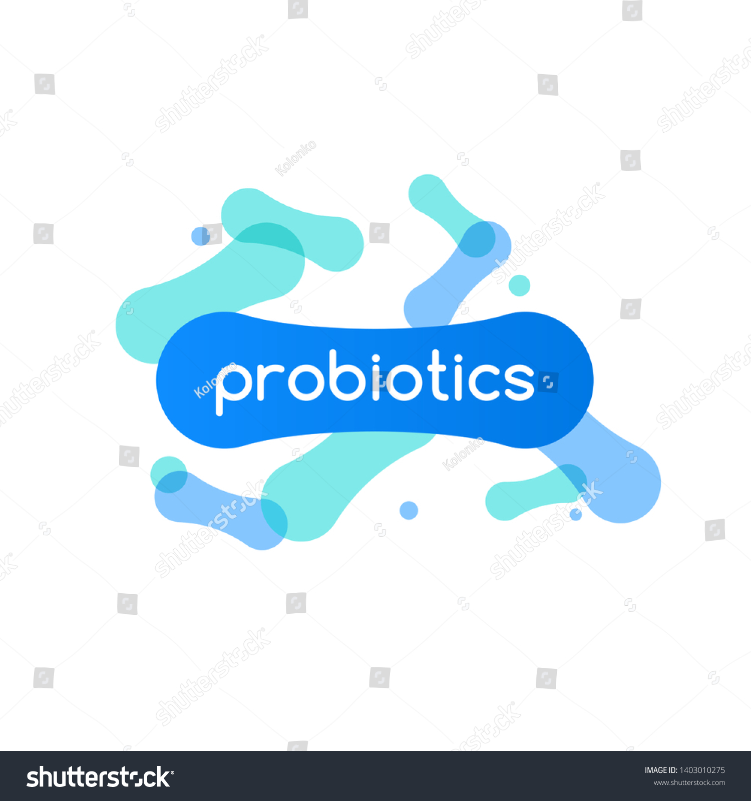 Vektor Stok Probiotic Bacteria Logo Bifidobacteria Lactobacillus Gut