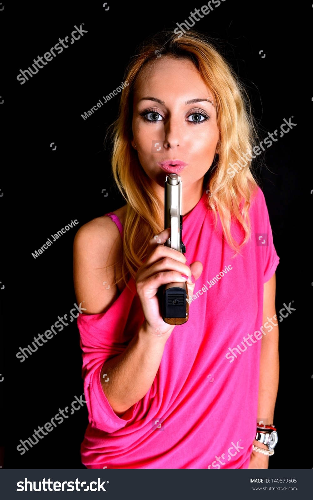 Sexy Woman Holding Gun Stock Photo Shutterstock