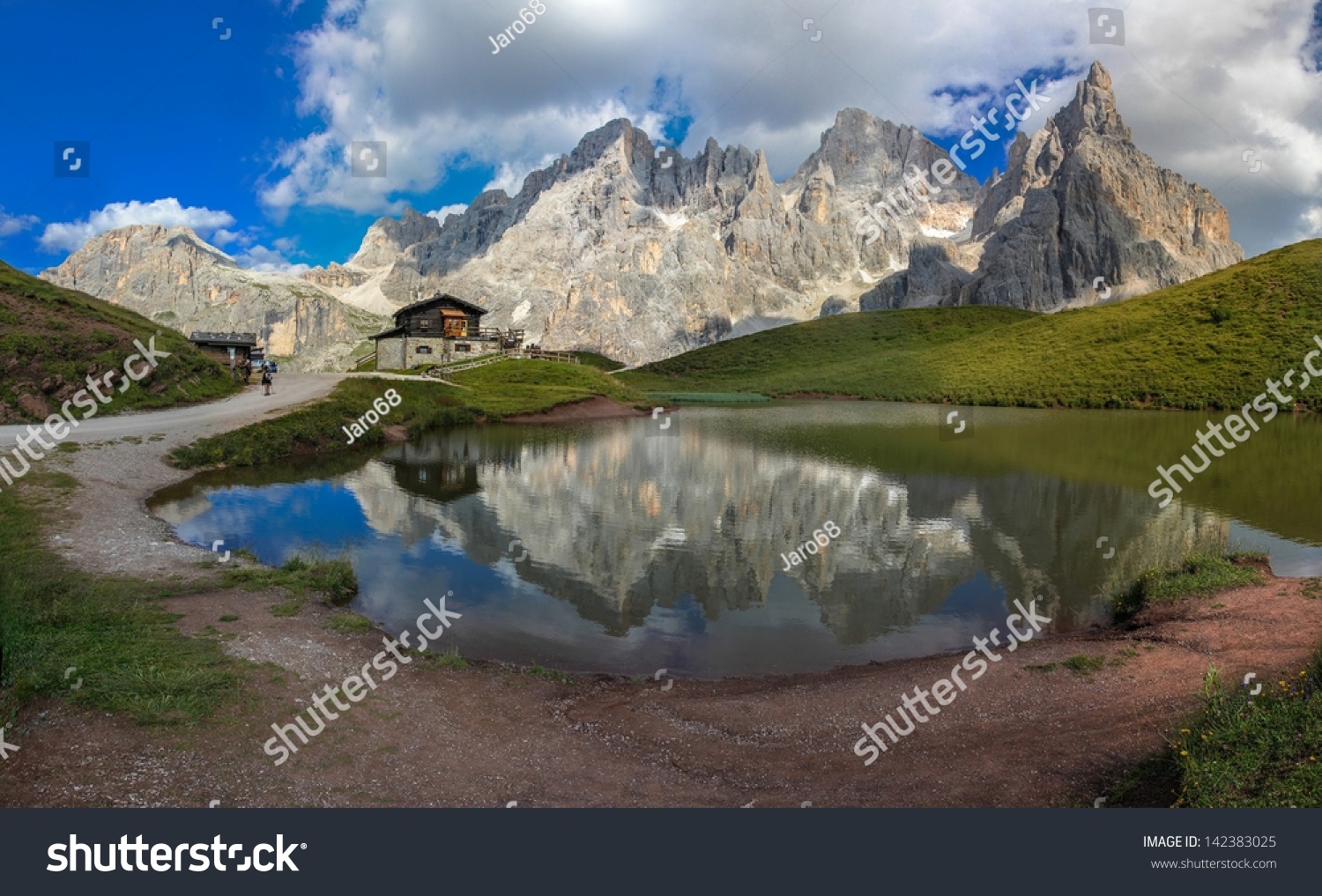 Italy Beauty Dolomity Chalet Segantini Under Stock Photo