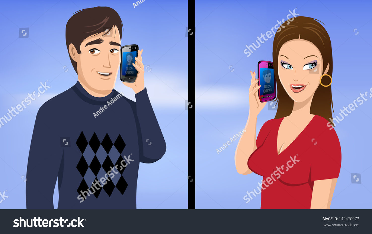 Facial talking phone fan image