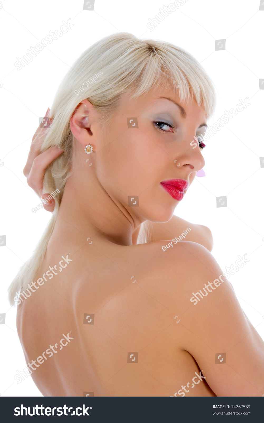 Portrait Nude Blonde Blue Eyes On Stock Photo Shutterstock