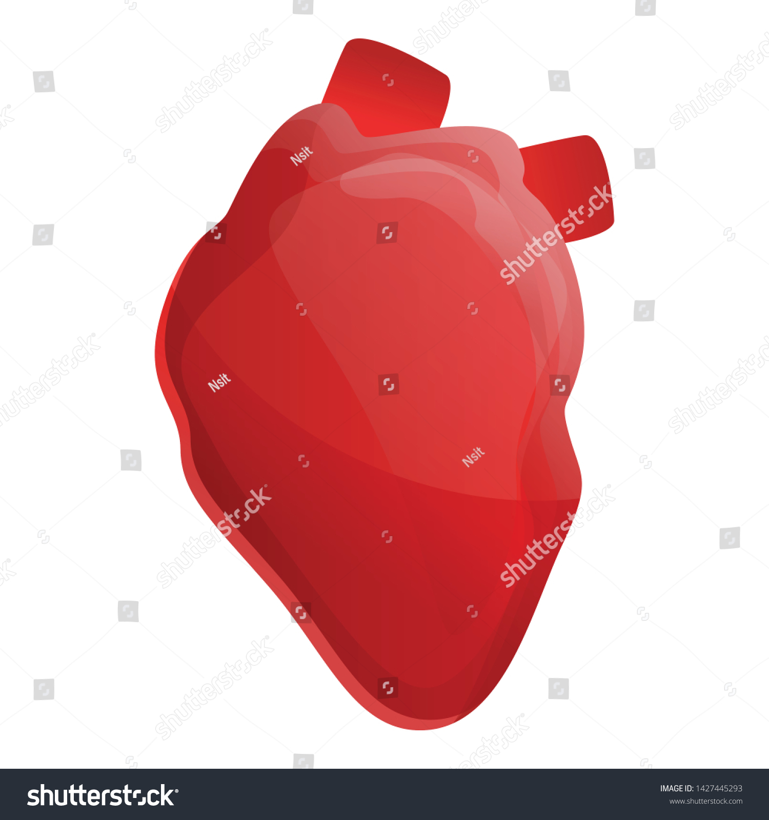 Human Heart Icon Cartoon Human Heart Vector De Stock Libre De