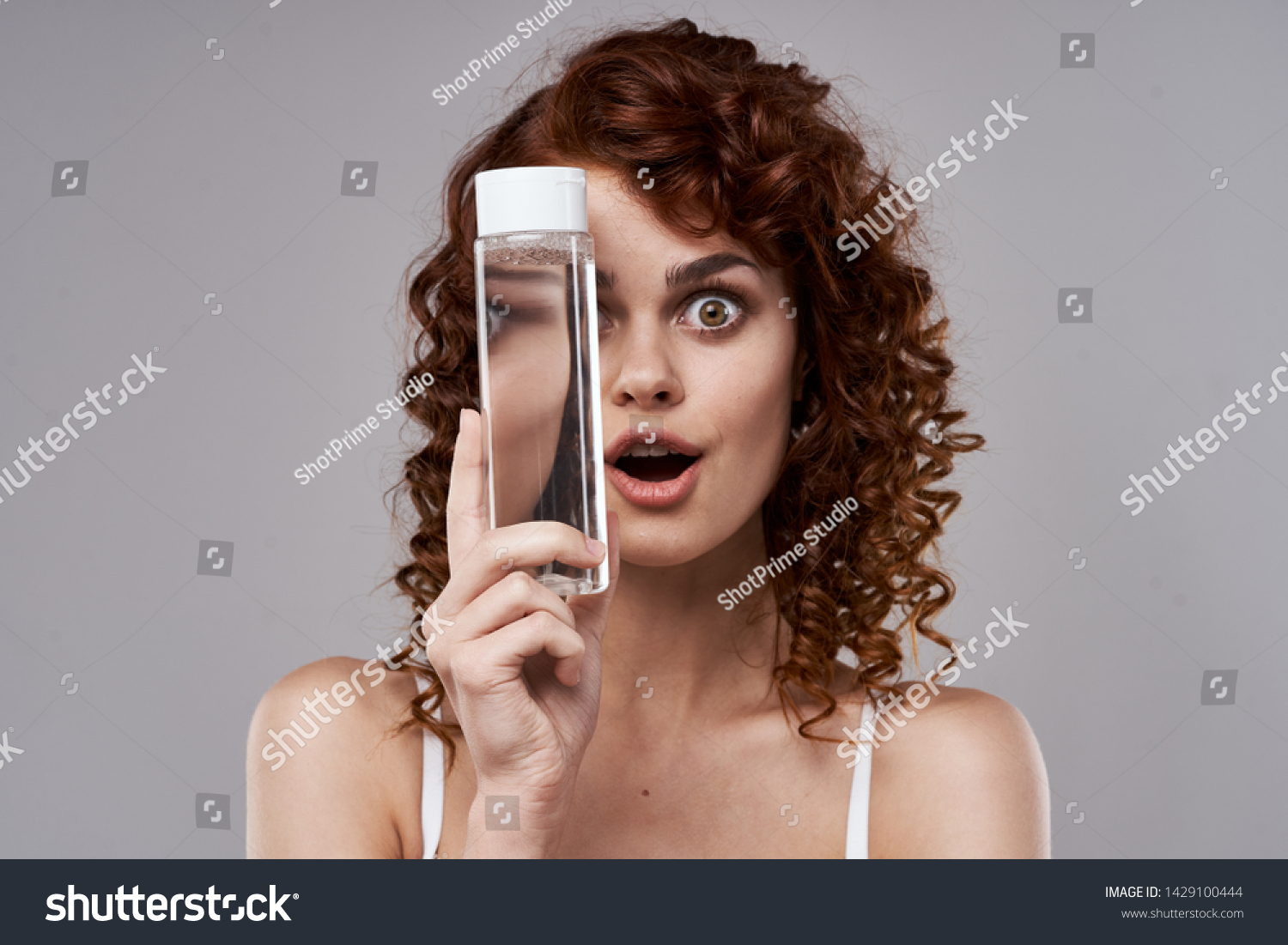 Pretty Woman Curly Hair Naked Shoulders Shutterstock