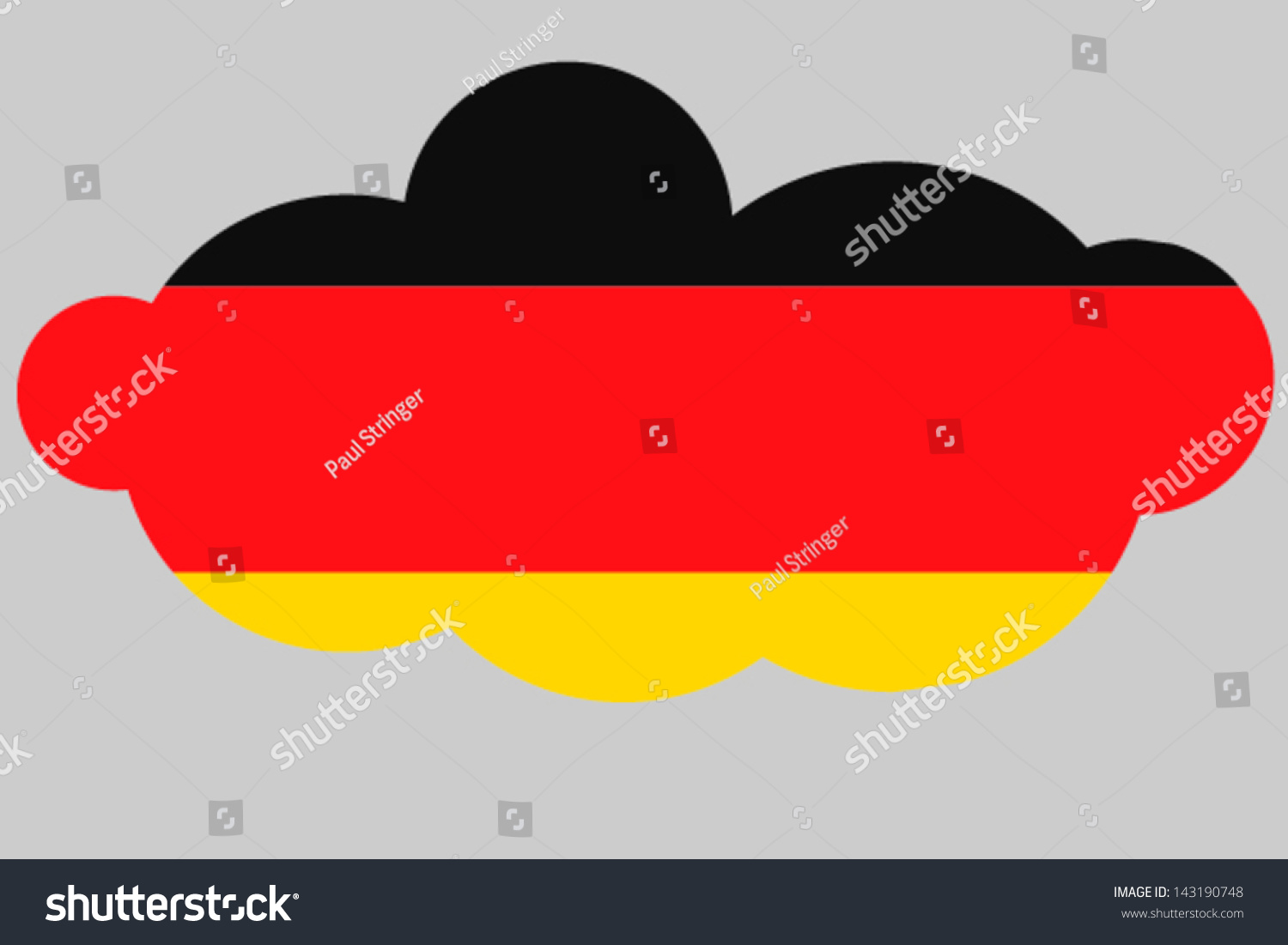 Vector Illustration Flag Germany Shape Cloud Stock Vector Royalty Free