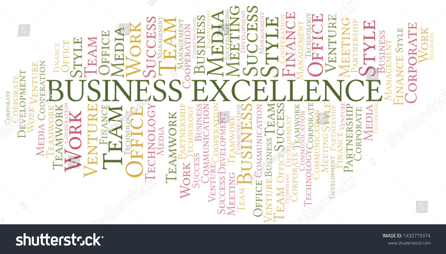 Business Excellence Word Cloud Collage Made Stock Vector Royalty Free