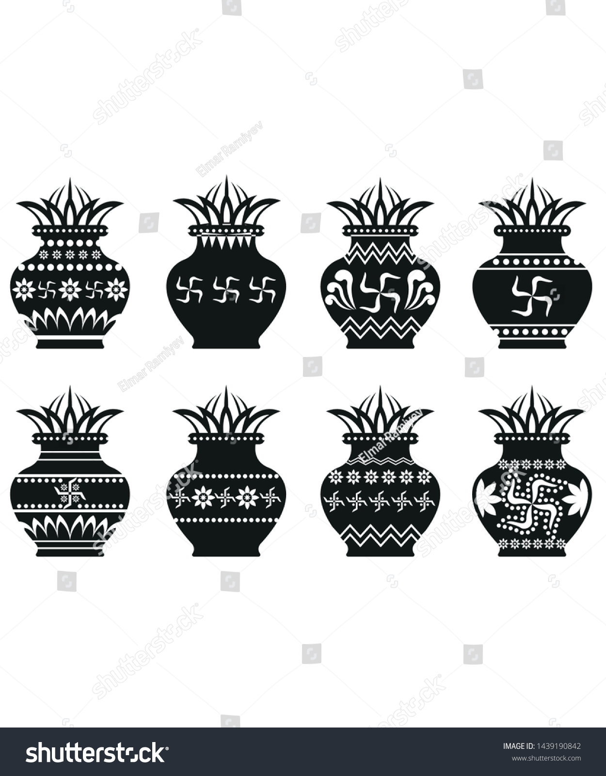 Kalash Icons Vector Symbol Icon Stock Vector Royalty Free