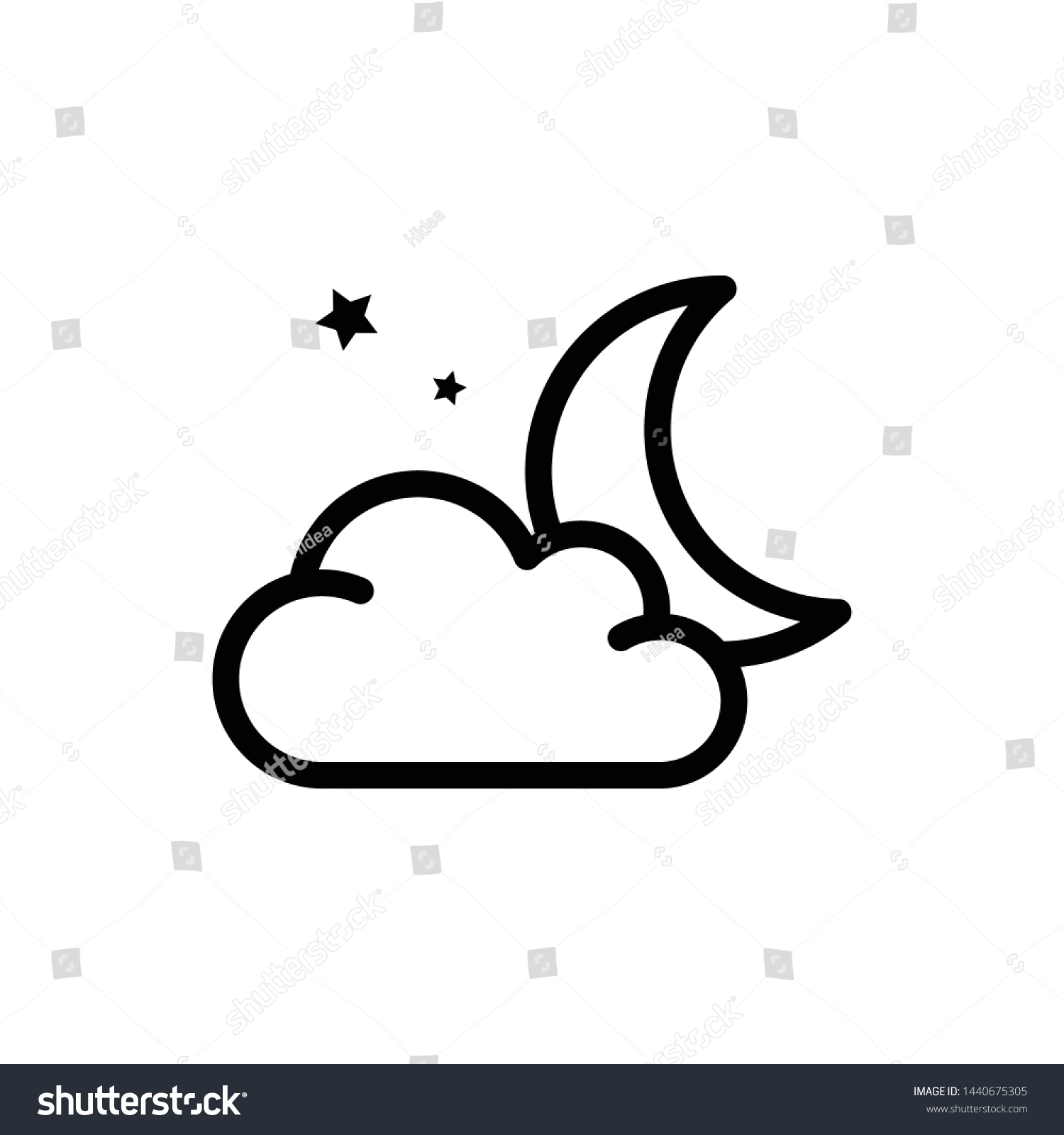 Fog Night Weather Element Vector Icon Stock Vector Royalty Free