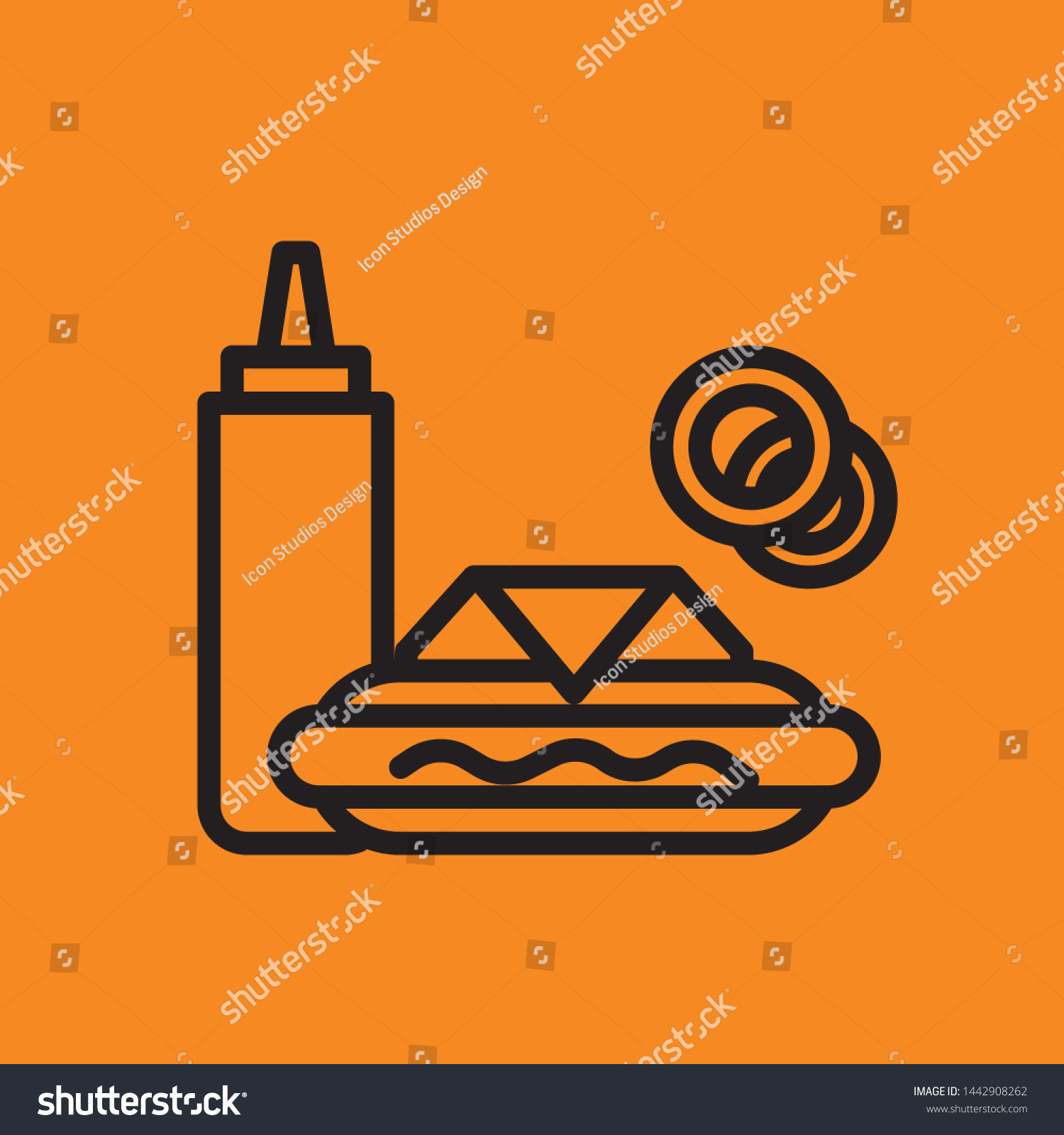 Fast Food Vector Line Icon Street Stock Vector Royalty Free