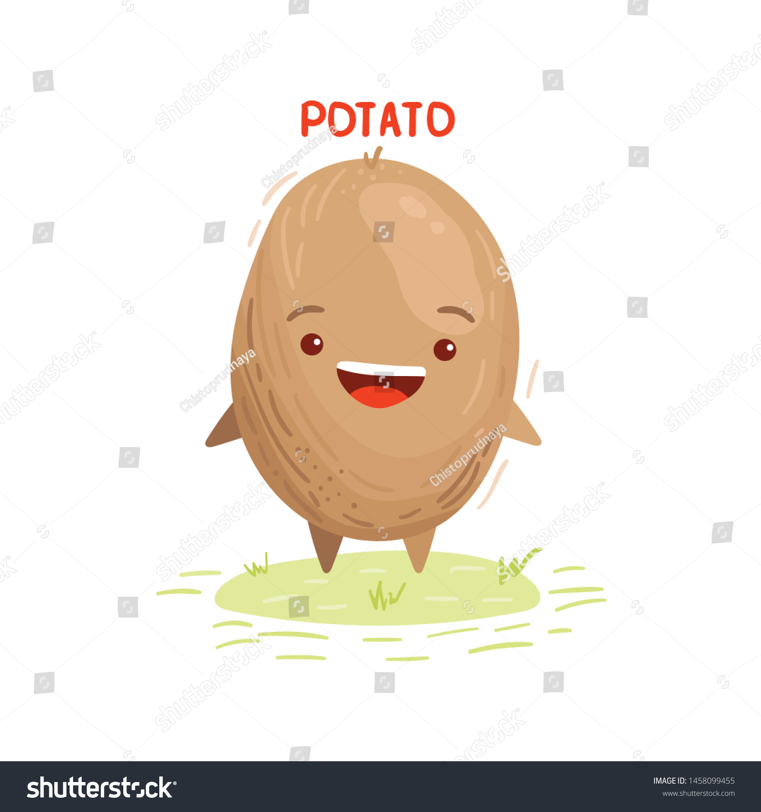 Cute Happy Smiling Funny Potato Vector Stock Vector Royalty Free