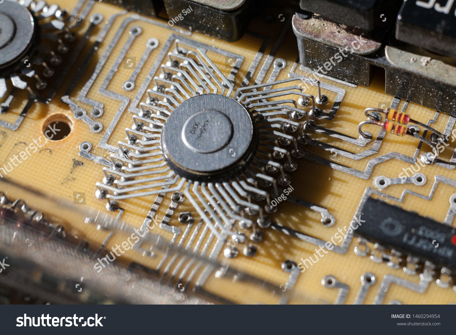 Naked Electronics Pattern Background Printed Circuit Stock Photo