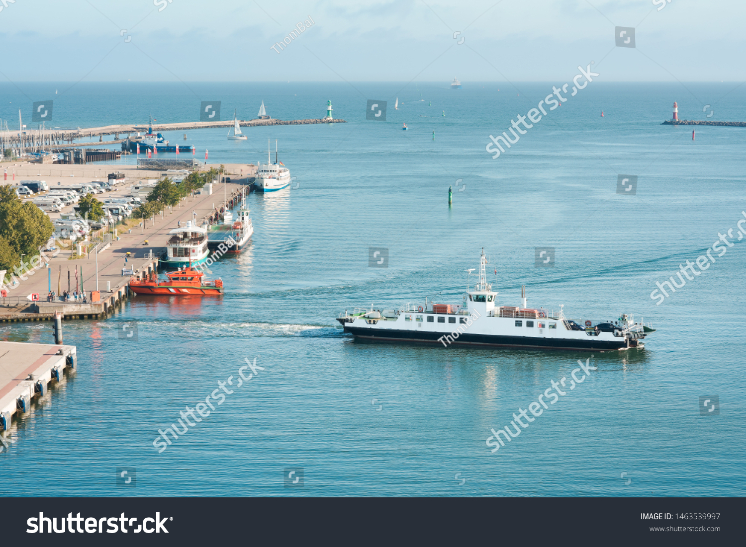 Harbor View Rostock Warnemuende Germany Stock Photo