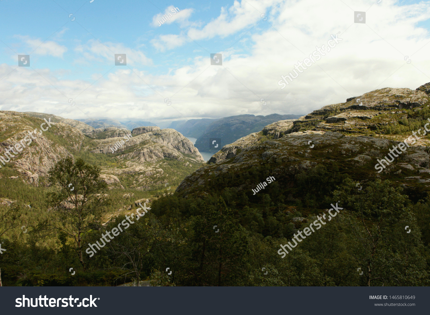 Preikestolen Pulpit Rock Most Famous Tourist Stock Photo