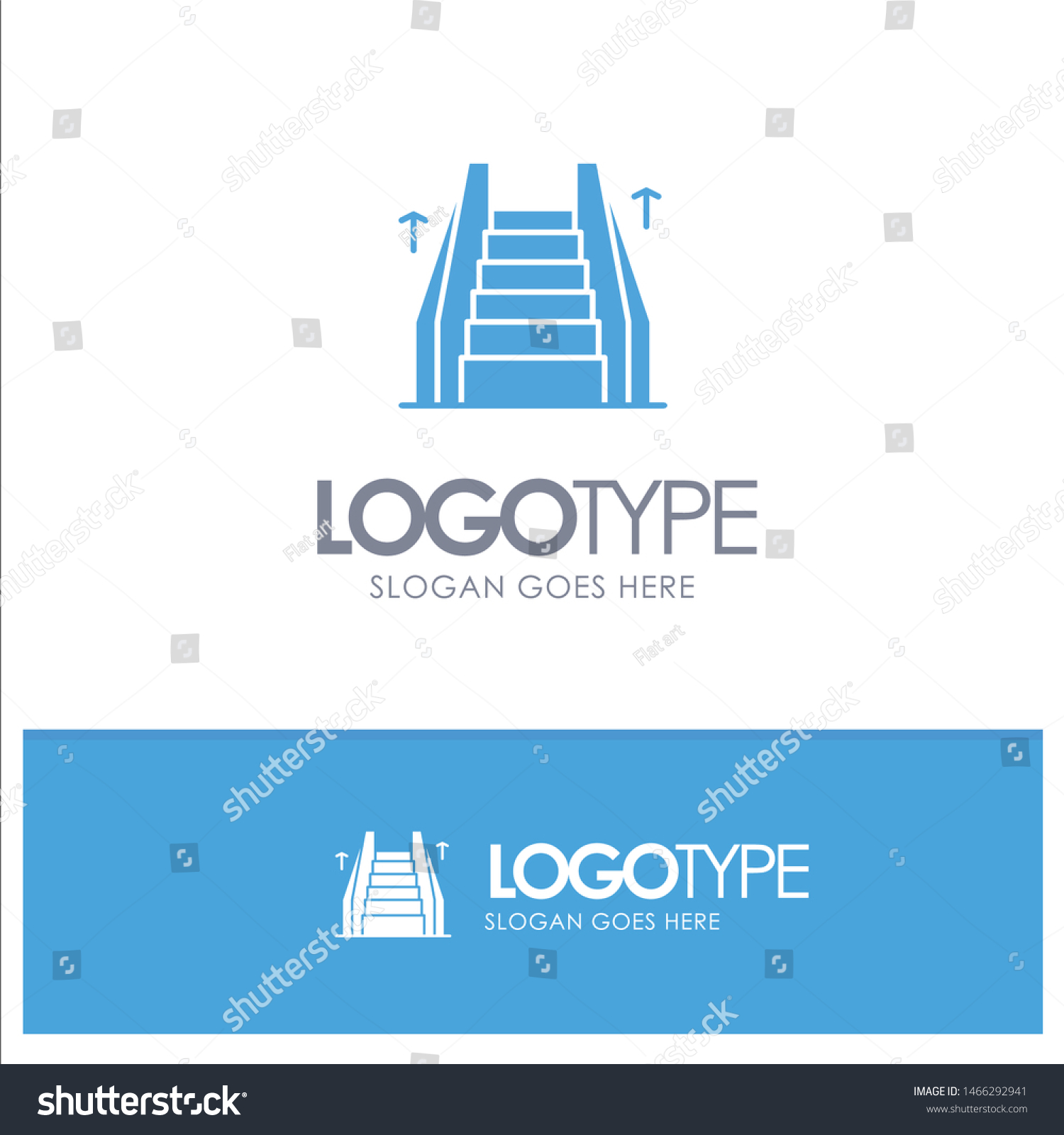 Stair Elevator Electric Ladder Blue Logo Stock Vector Royalty Free