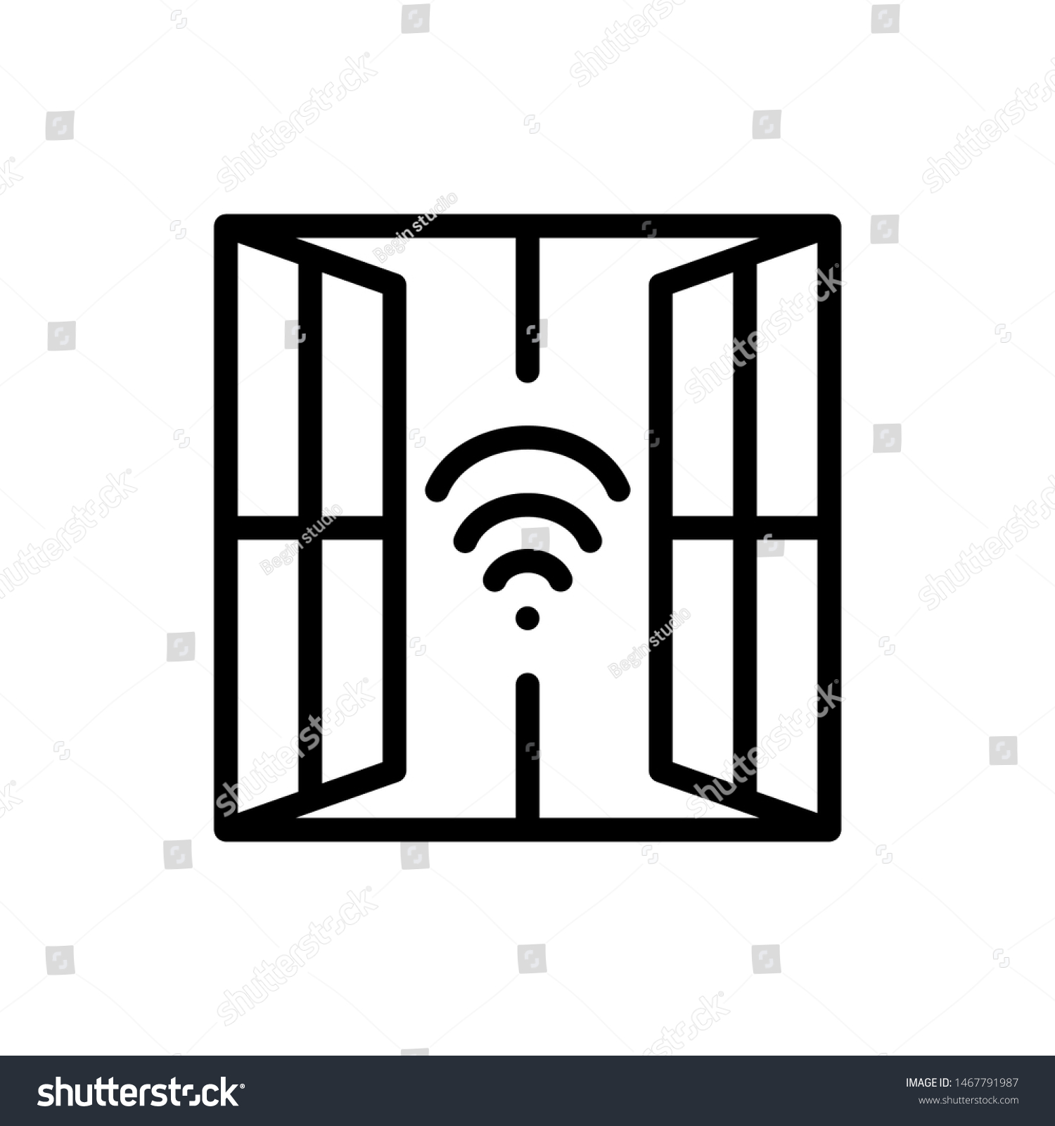 Window Linear Icon Vector Symbol Logo Stock Vector Royalty Free