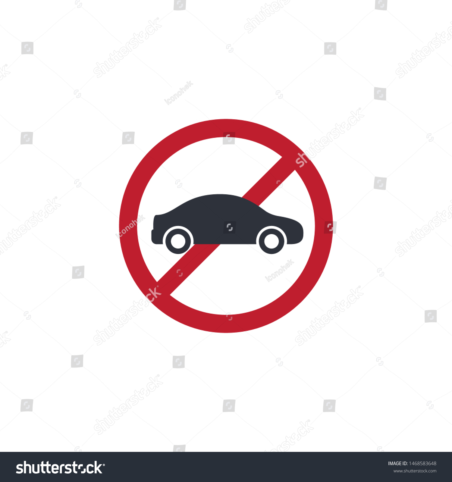 Car Forbidden Icon Sign Logo Template Stock Vector Royalty Free