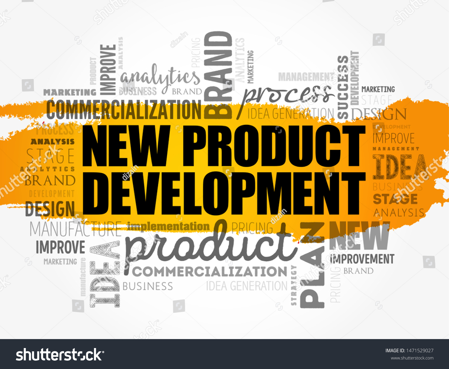 New Product Development Word Cloud Collage Stock Vector Royalty Free