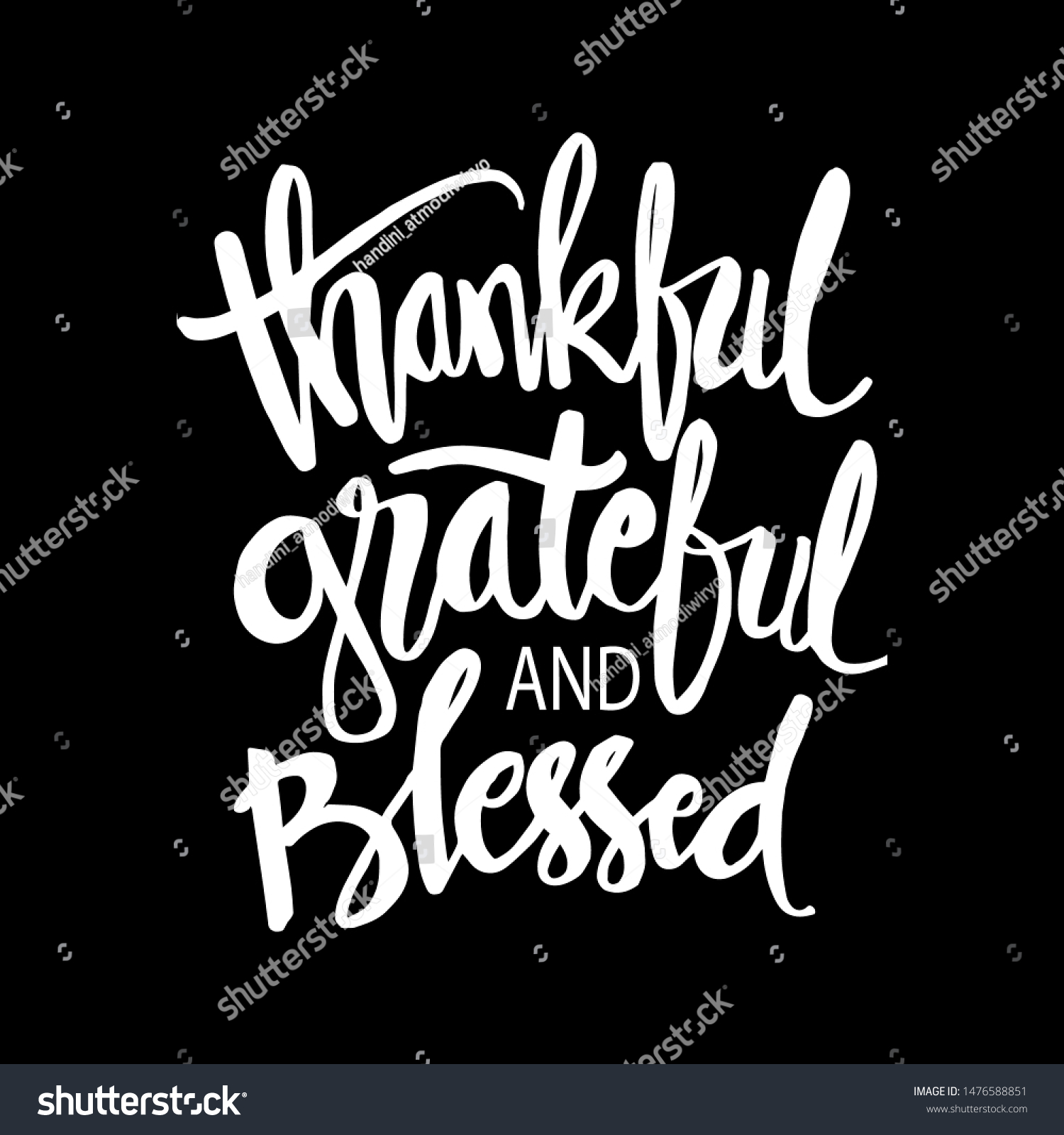 Thankful Grateful Blessed Lettering Stock Vector Royalty Free