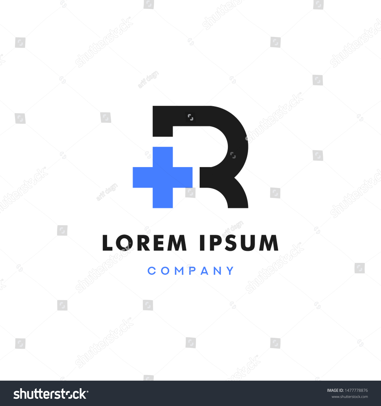 Letter R Medical Logo Vector Icon