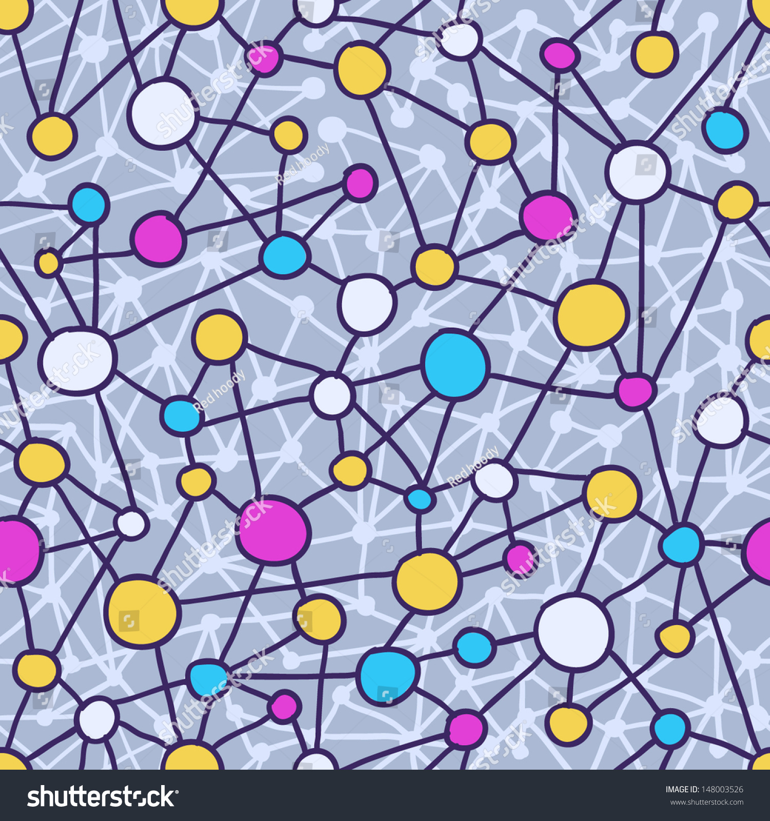 Cartoon Molecular Structure Seamless Pattern Stock Vector Royalty Free