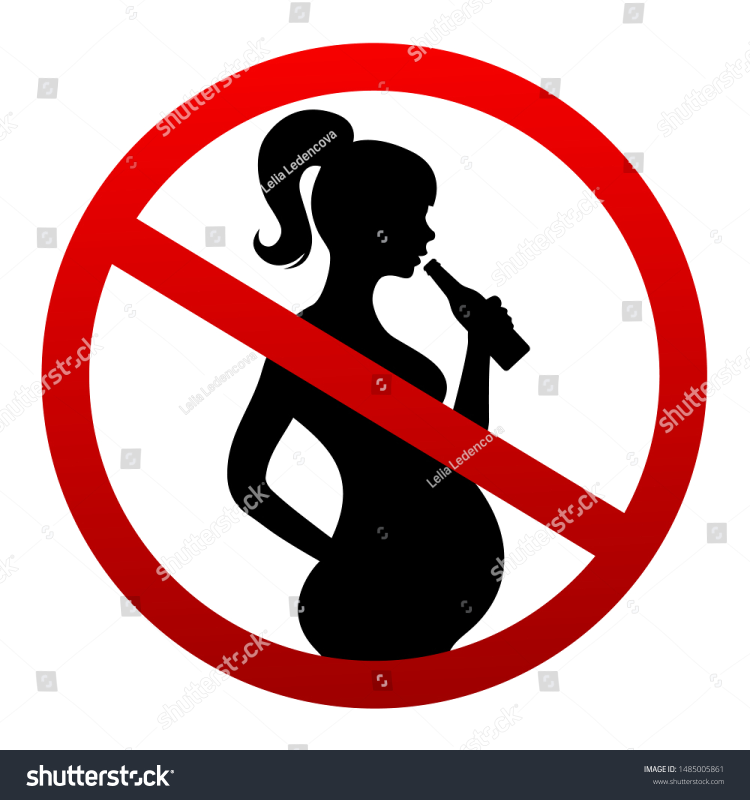 No Alcohol During Pregnancy Period Vector Stock Vector Royalty Free