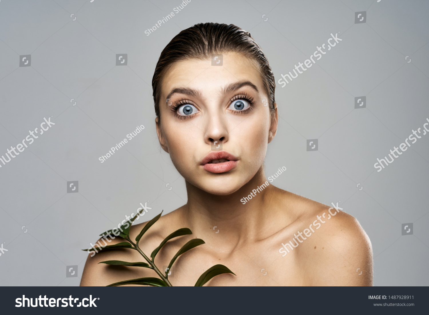 Surprised Beautiful Woman Naked Shoulders Health Stock Photo Shutterstock