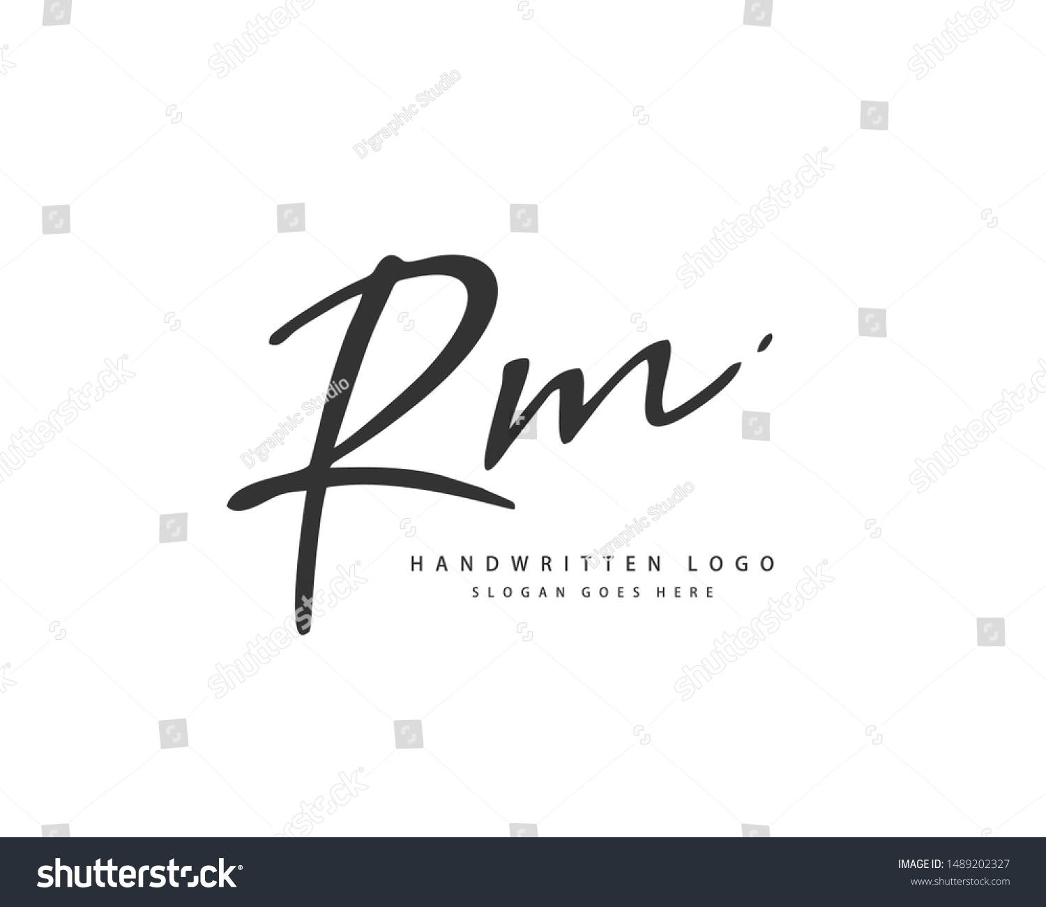 Rm Initial Handwriting Handwritten Logo Identity Stock Vector Royalty