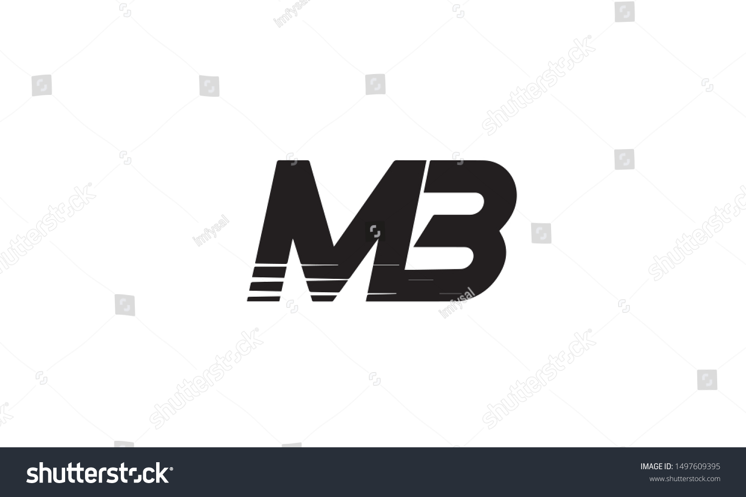 Mb M B Letter Logo Design Stock Vector Royalty Free