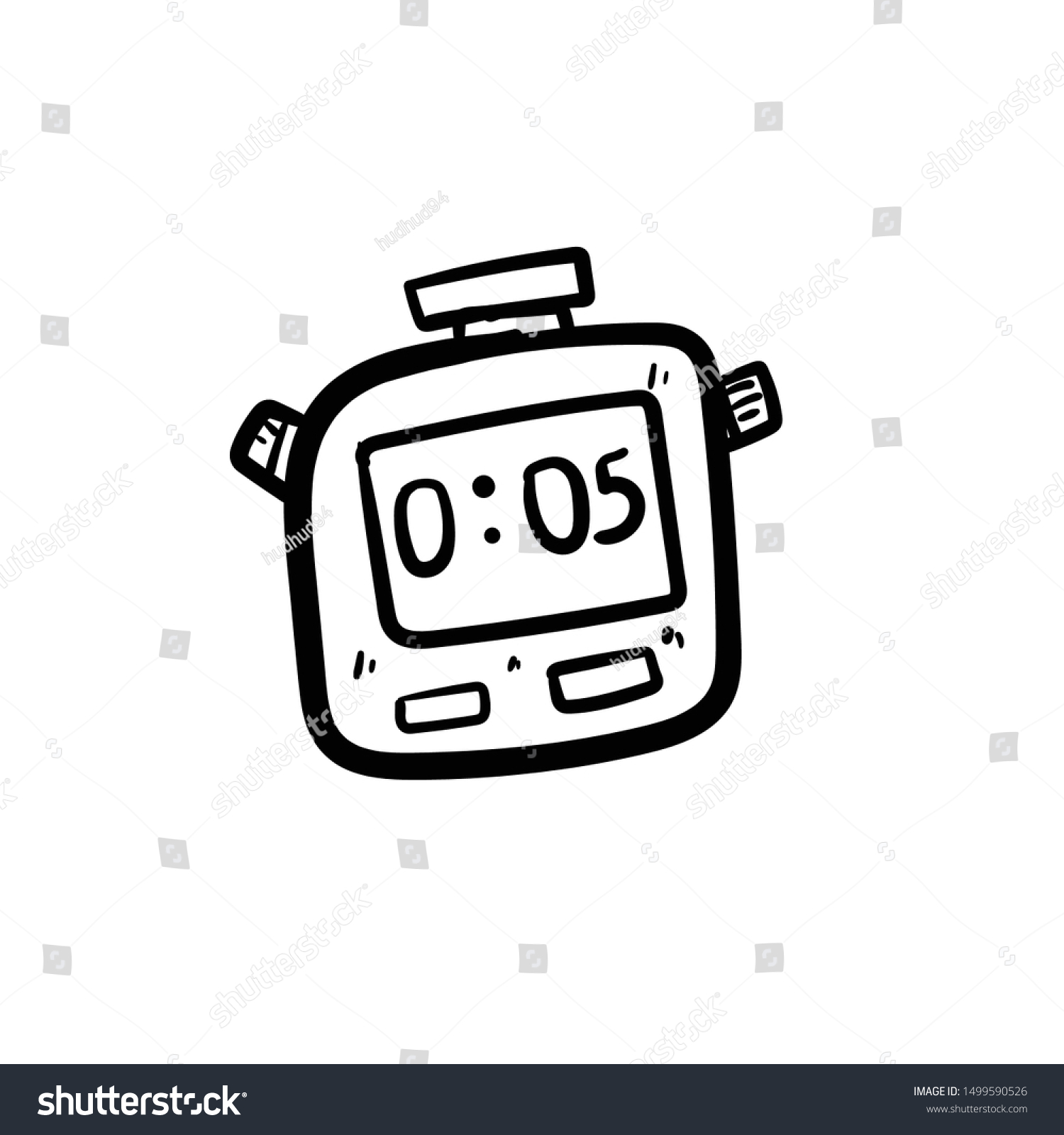 Stopwatch Doodle Icon Vector Hand Drawing Stock Vector Royalty Free