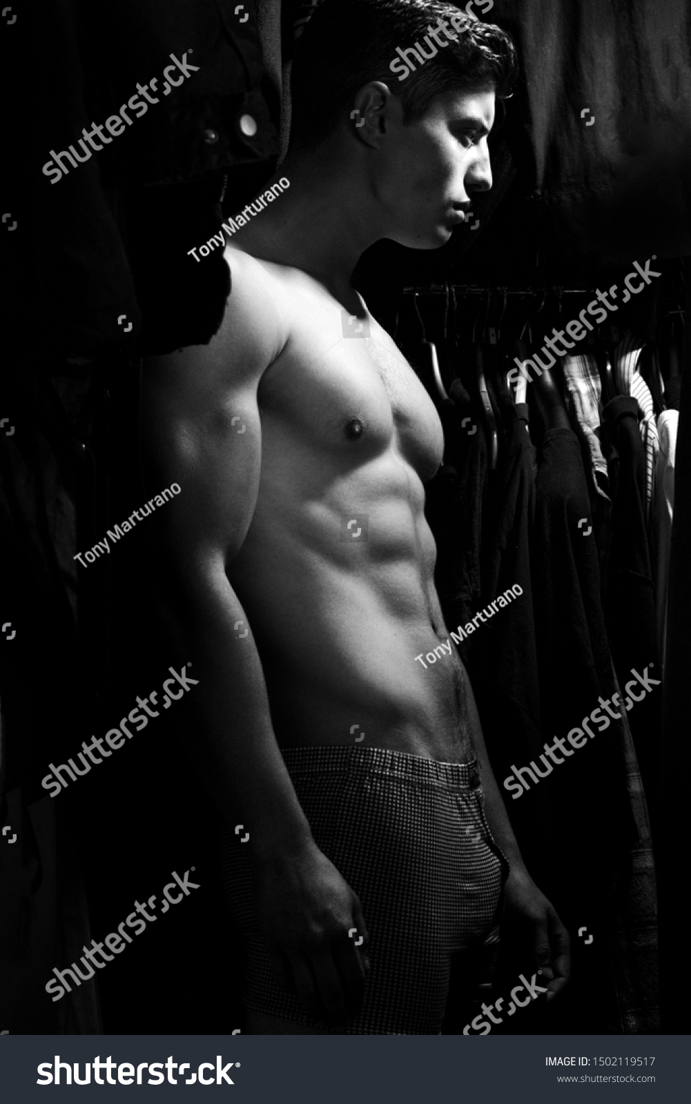 Handsome Semi Naked Man Sixpack Abs Stock Photo 1502119517 Shutterstock