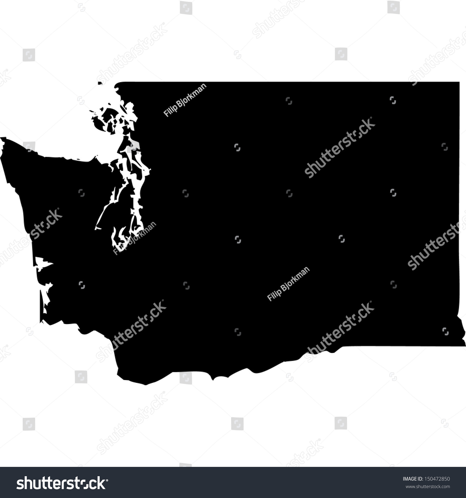 High Detailed Vector Map Washington Stock Vector Royalty Free