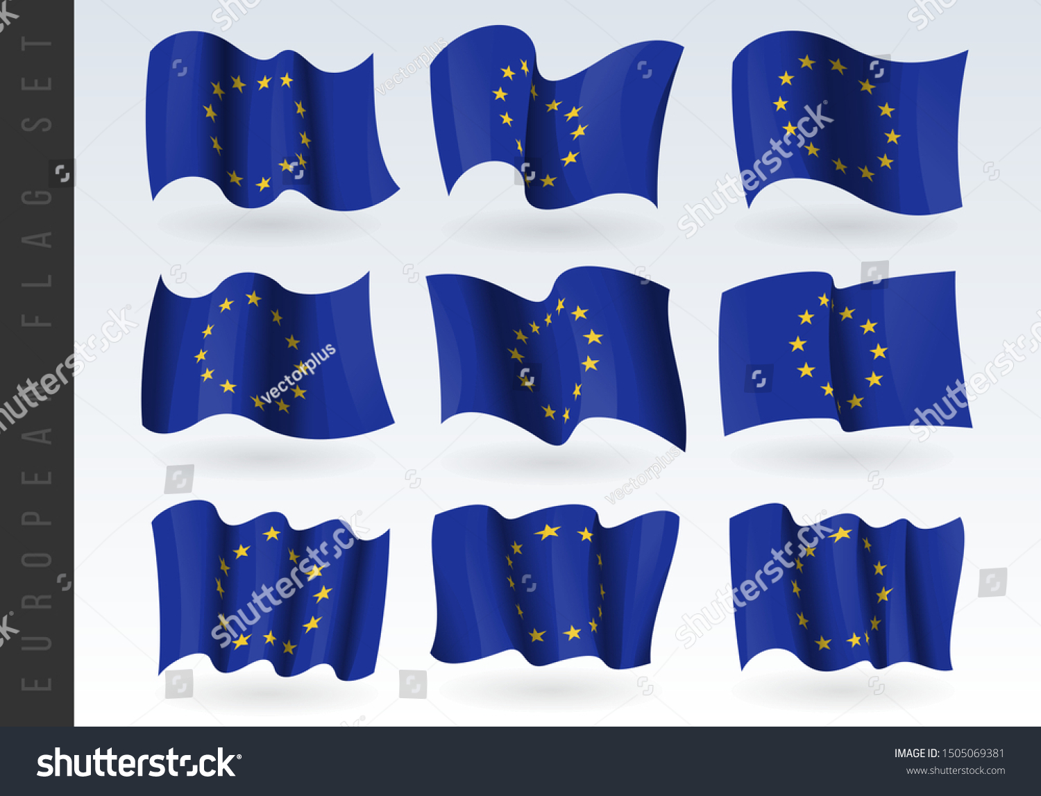 3d Waving Flag European Union Vector Stock Vector Royalty Free