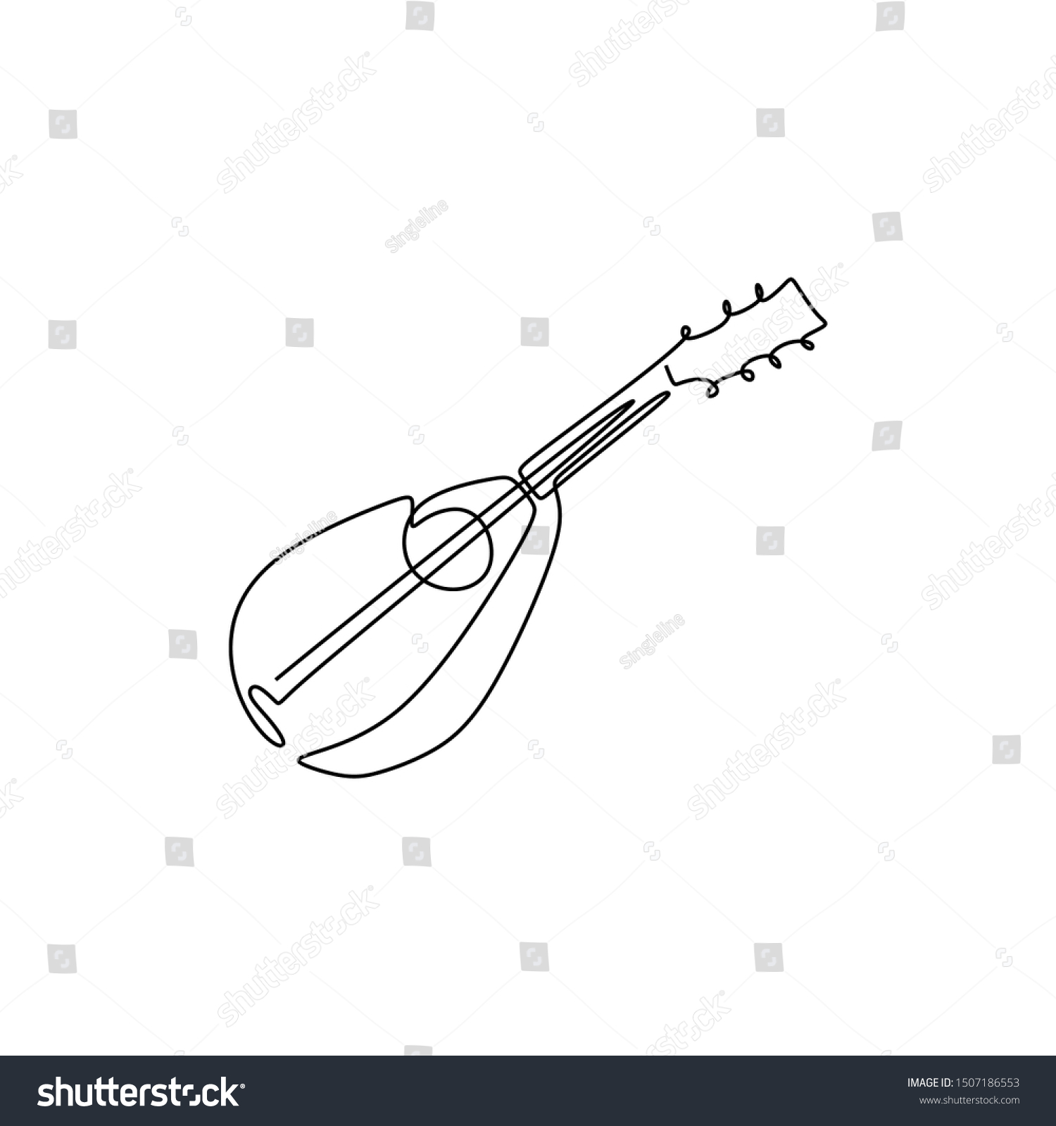 Continuous One Line Drawing Cello Instrument Stock Vector Royalty Free