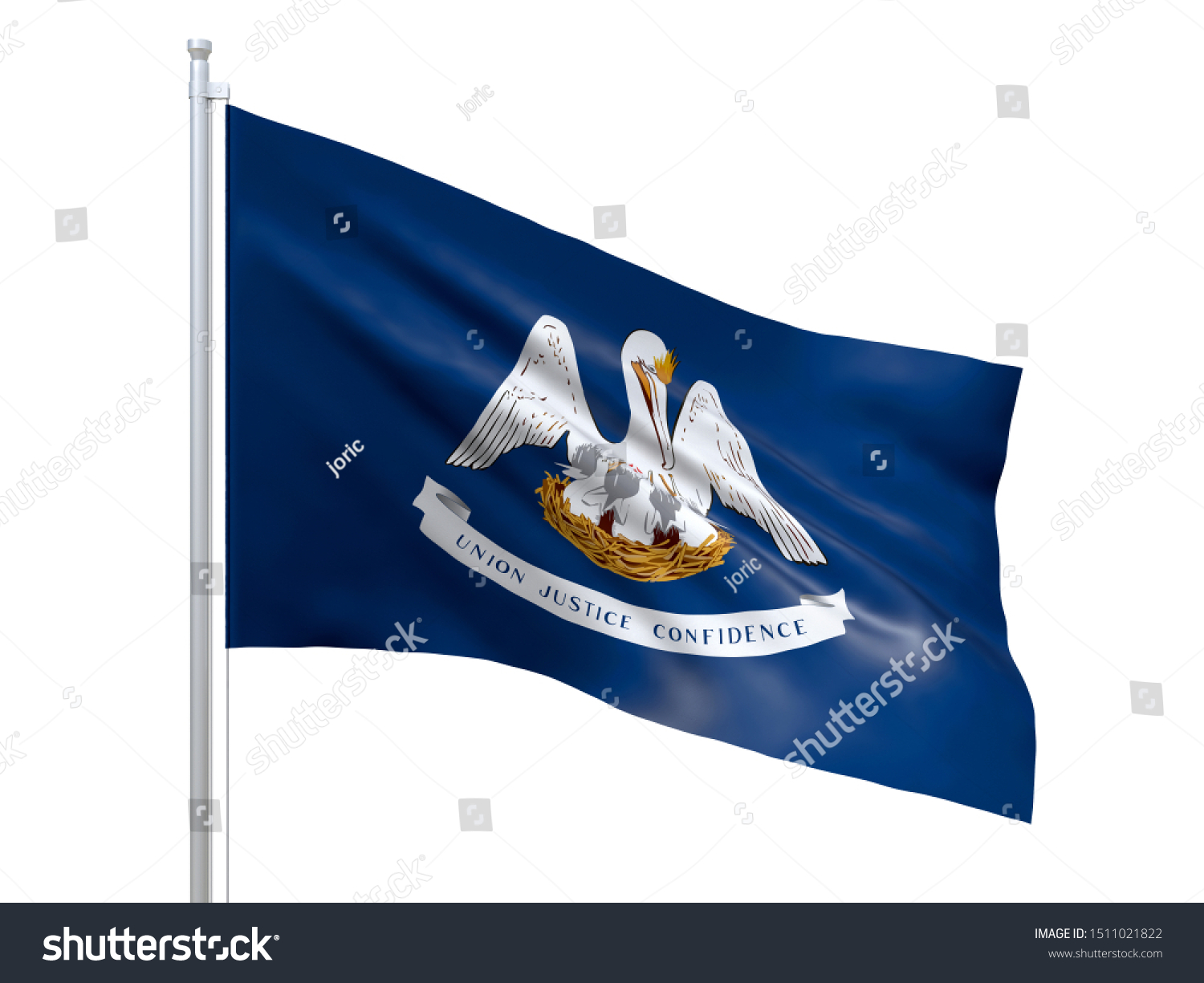 Louisiana Us State Flag Waving On Stock Illustration 1511021822